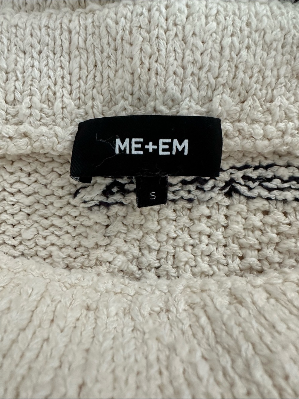 ME+EM Cream Bouclé Midi Skirt with Navy and Red Stripes - Picture 10 of 12